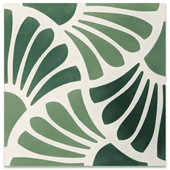 green floral 8” x 8” Cement Tile