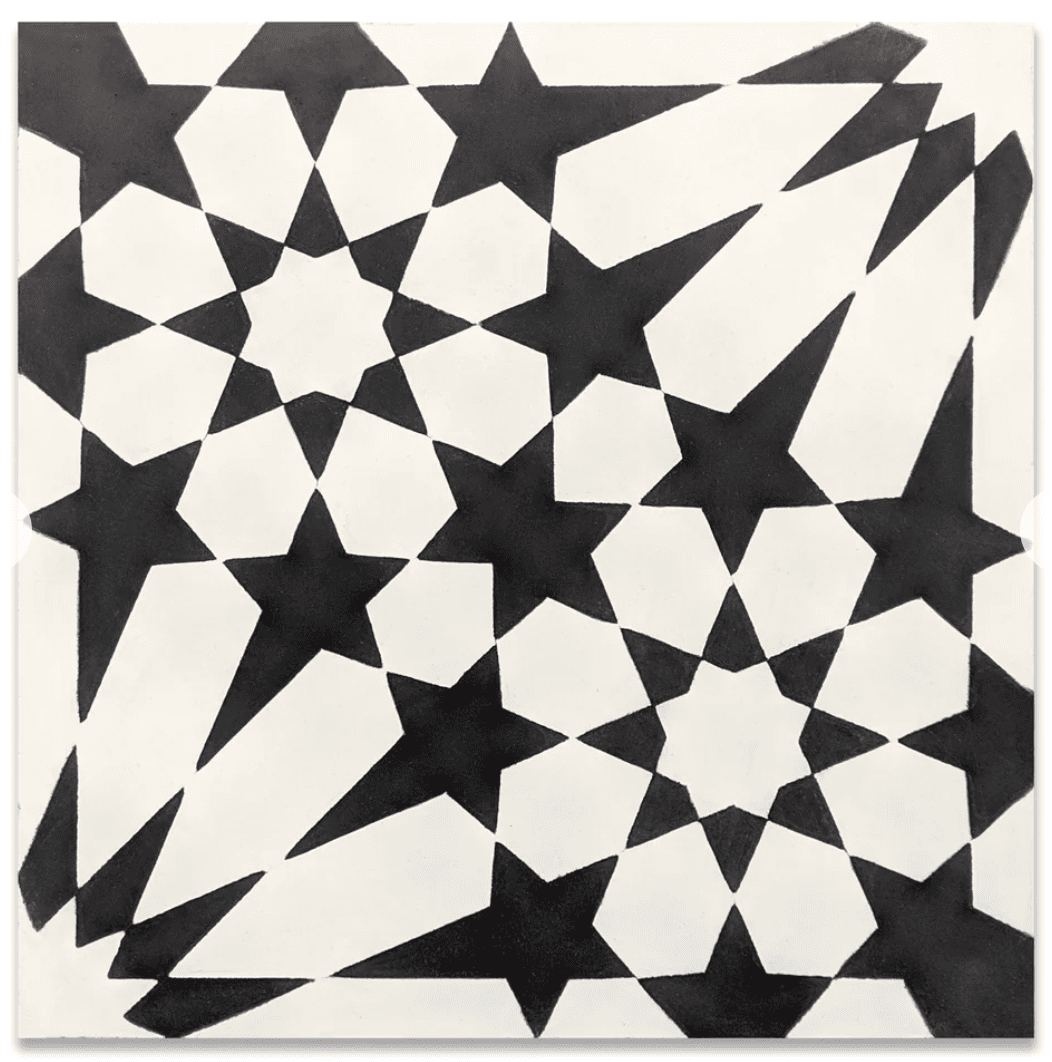 Marie Series | Geometric Design Handmade Cement Tiles black and white