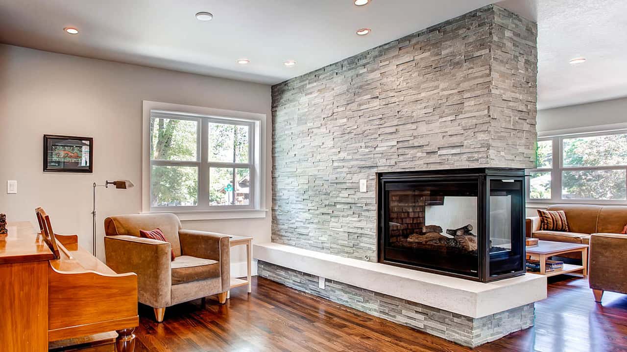 Pewter Honed fireplace
