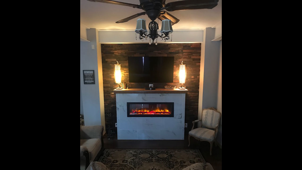 Reclaimed Wood Dark Fireplace Realstone Systems
