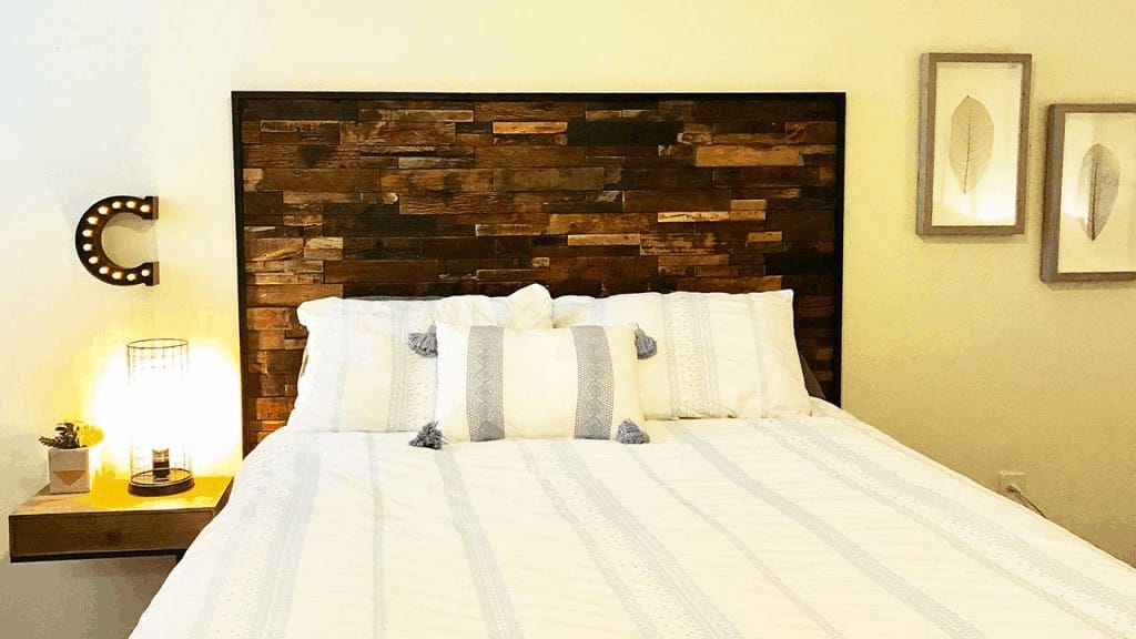 DIY Headboard with Reclaimed Wood Wall Panels 2