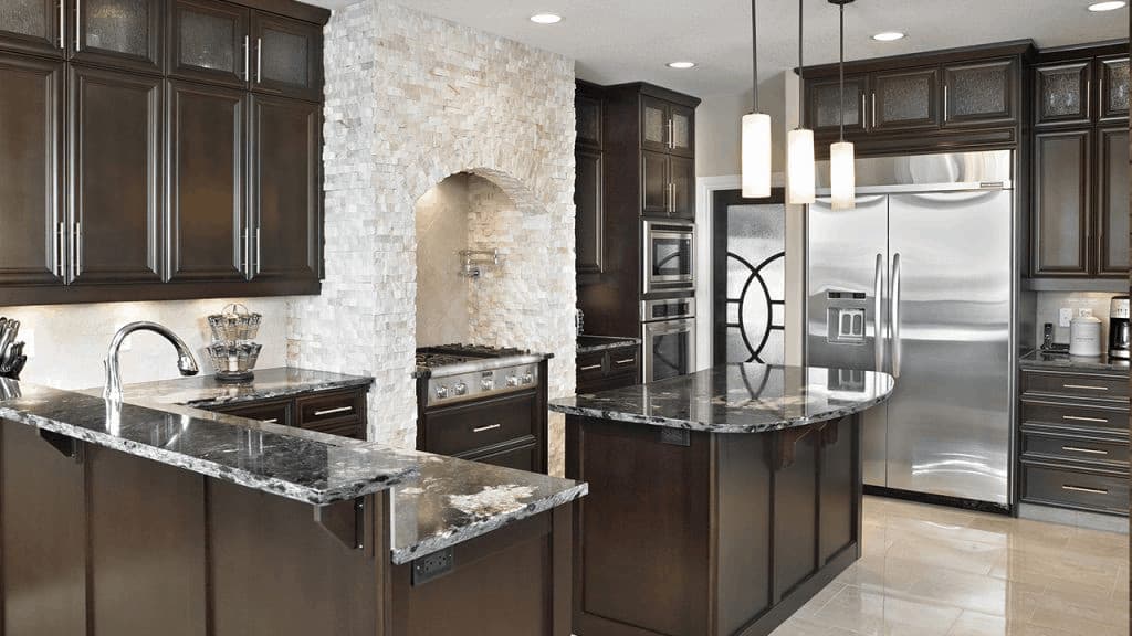 Stacked Stone Kitchen Backsplash 1