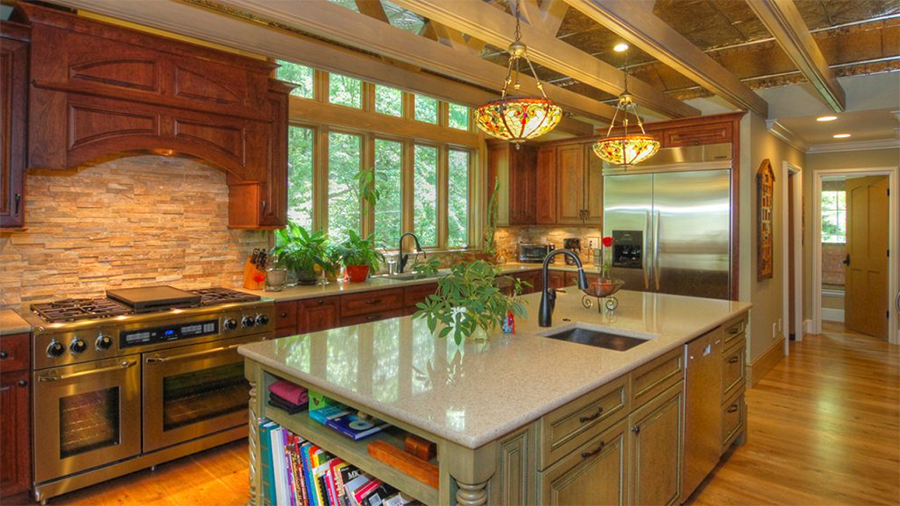 Stacked Stone Kitchen Backsplash 6