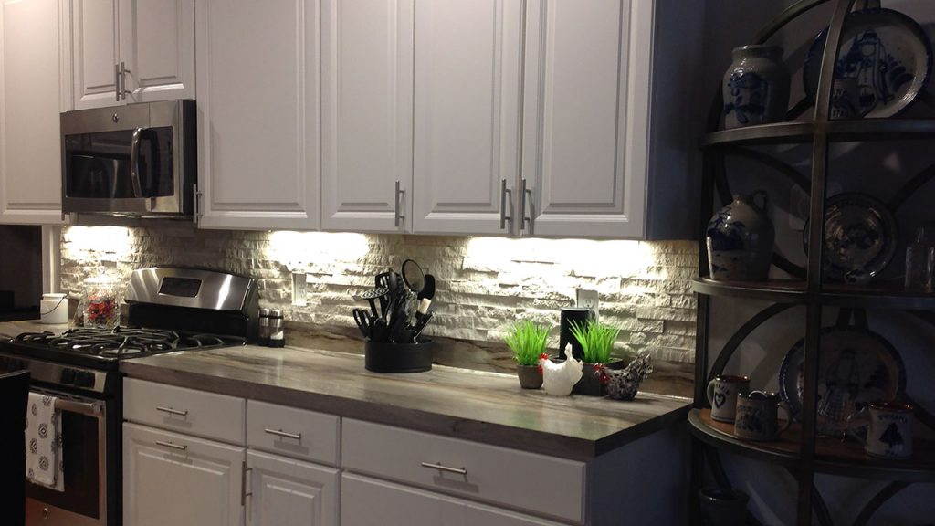 Stacked Stone Kitchen Backsplash 7