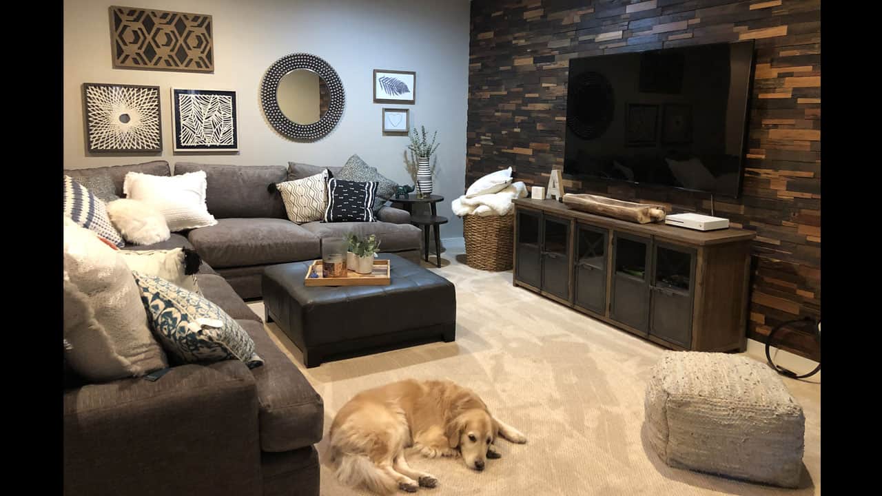 Reclaimed Wood Dark Rec Room Realstone Systems