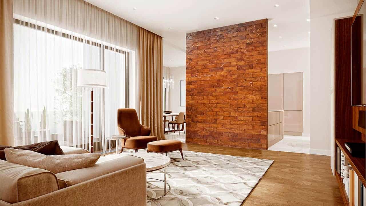 Tempered Corona Leather Tile Living Room Accent Wall Realstone Systems