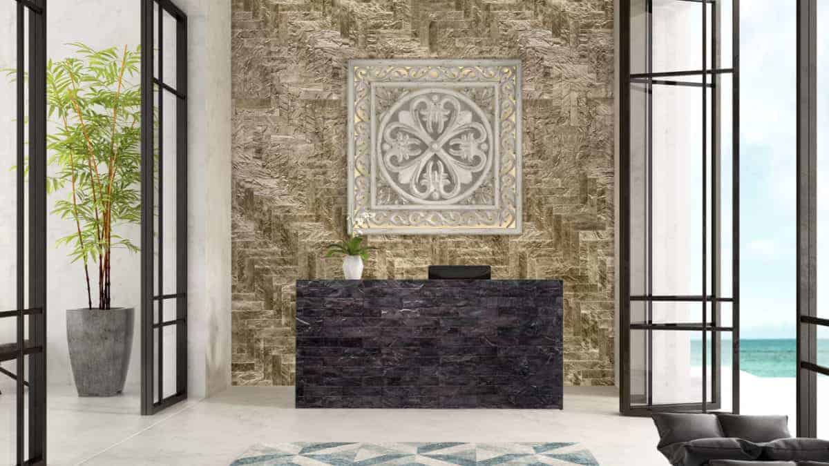 Stone Revolution 12 x 12 Soap Stone Mosaic Porcelain Tile