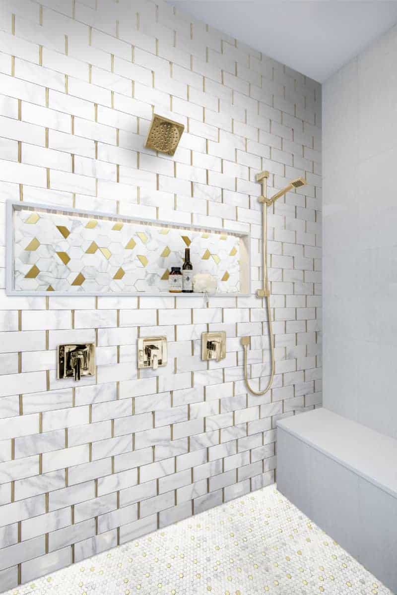 Fairmont lg hex sm hex subway bathroom