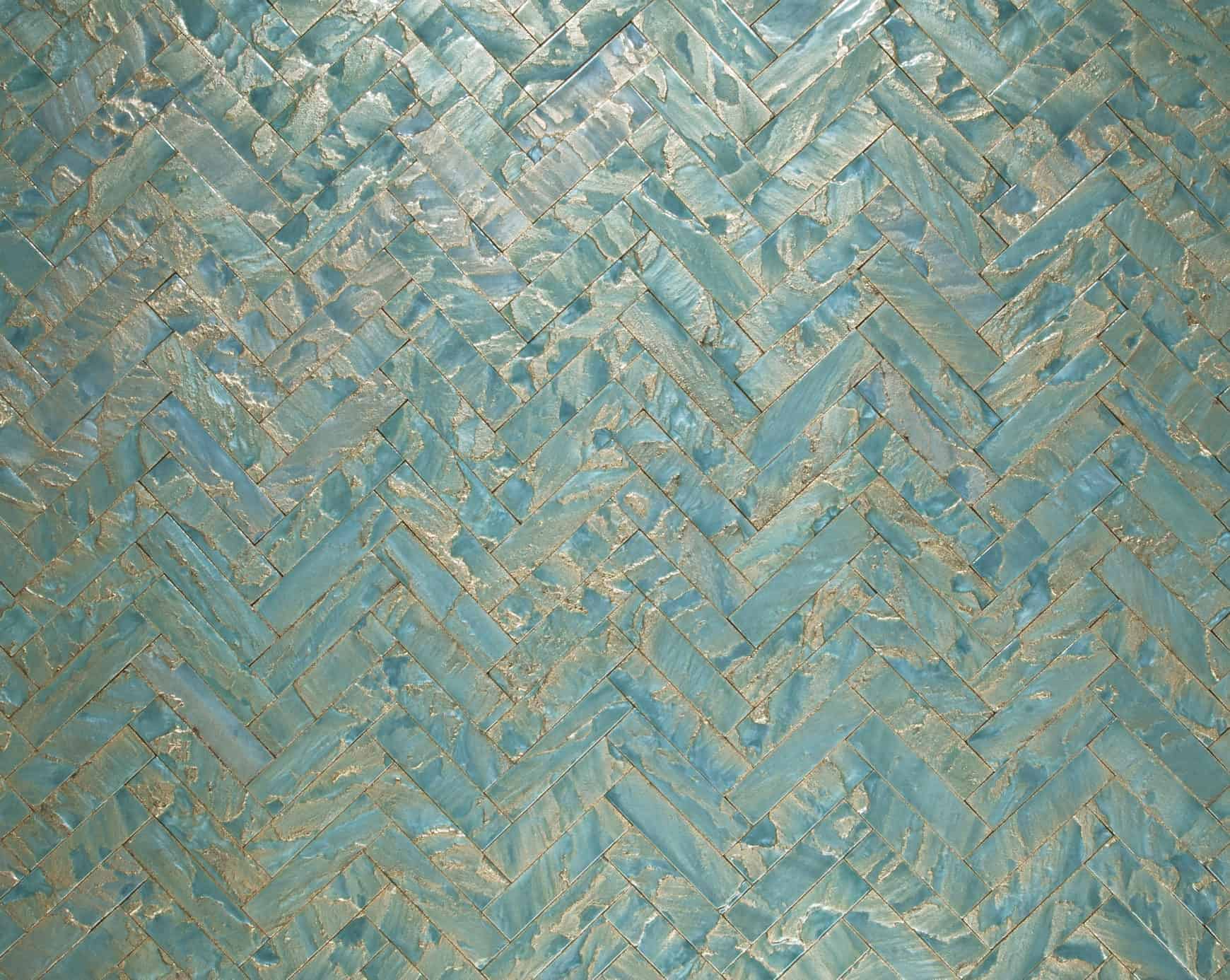 Tempered Tile Azure swatch herringbone Realstone web
