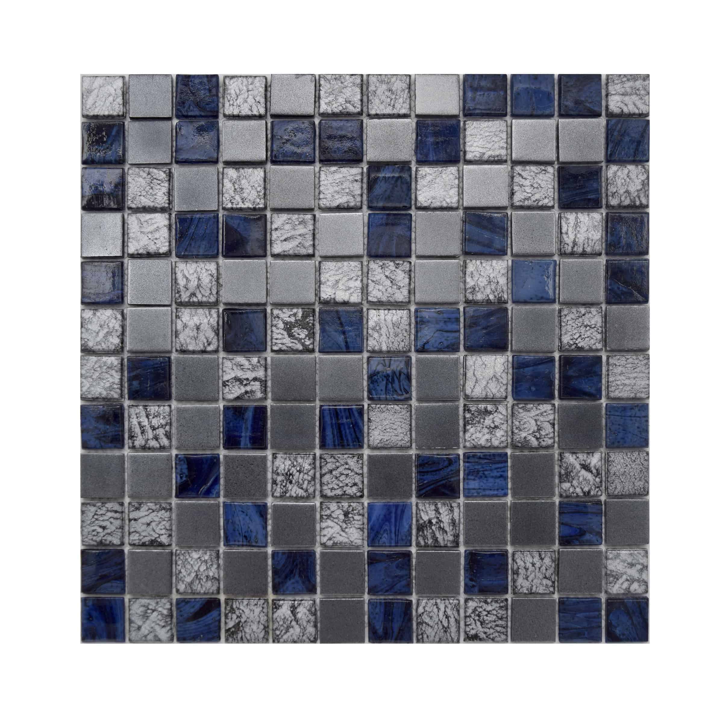 1 SQM Black & Clear Crackled Glass & Stone Bathroom Kitchen Mosaic Tile GTR10152 