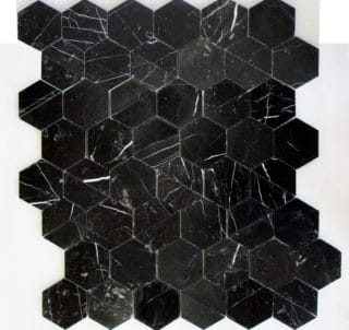 Cosmo Black Marbled Porcelain Hexagon Tile  Online Tile Store with Free  Shipping on Qualifying Orders