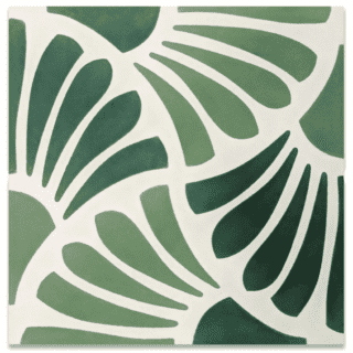green floral 8” x 8” Cement Tile