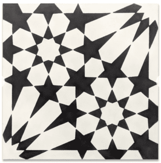Marie Series | Geometric Design Handmade Cement Tiles black and white