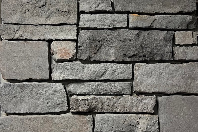 grey faux stone with chiseled edges