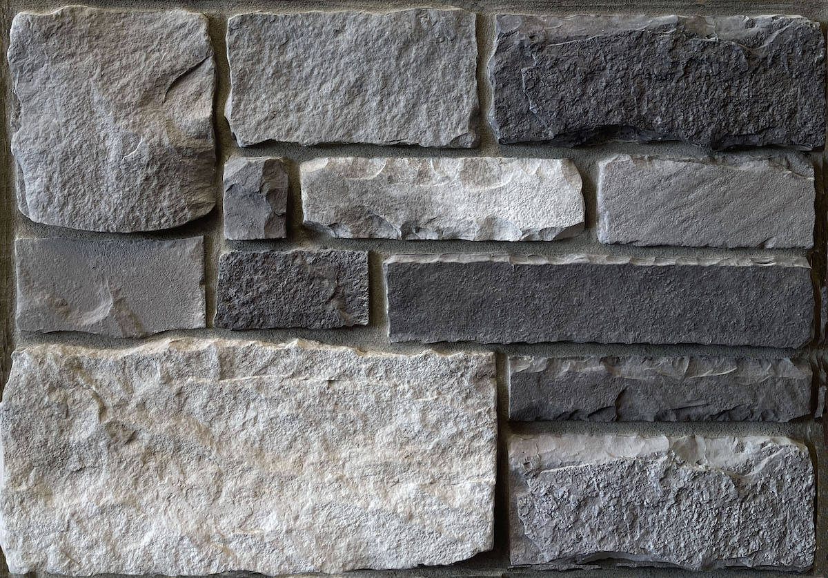 dark gray faux stone cobble mix