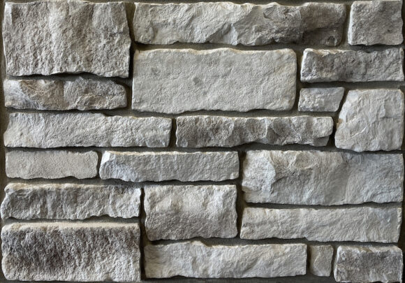 pale grey chiseled faux stone