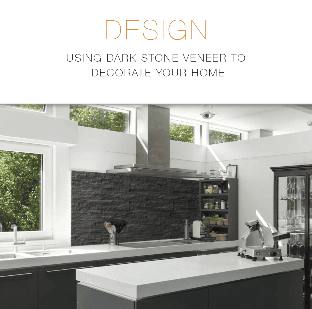Realstone systems dark stone backsplash modern kitchen