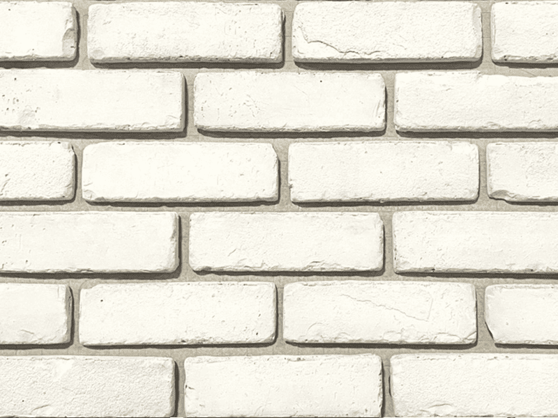 pure white thin brick with white grout