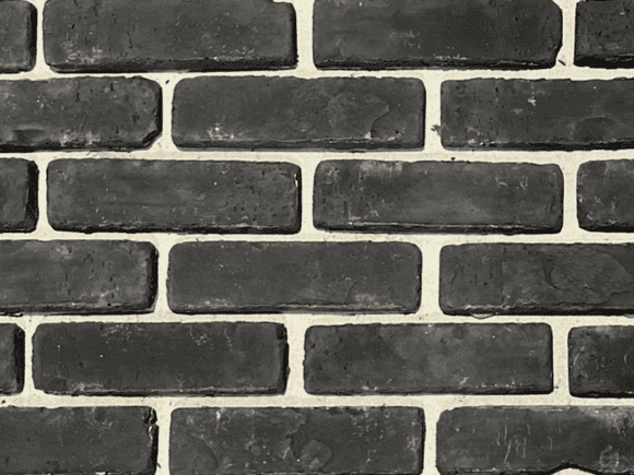 charcoal grey thin brick with white grout