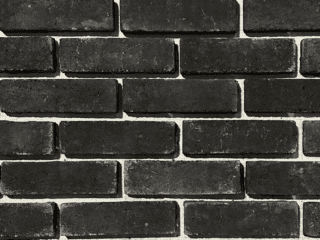 black brick with white grout