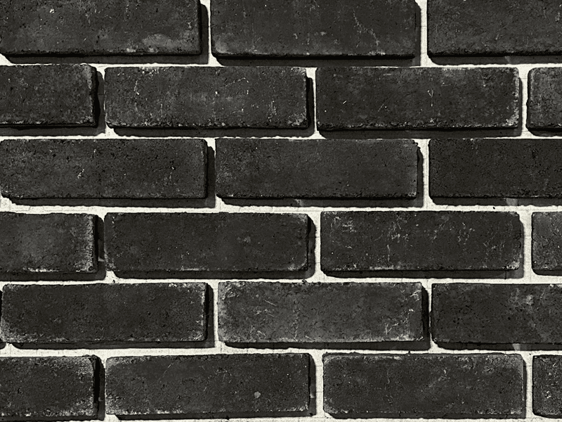 black brick with white grout