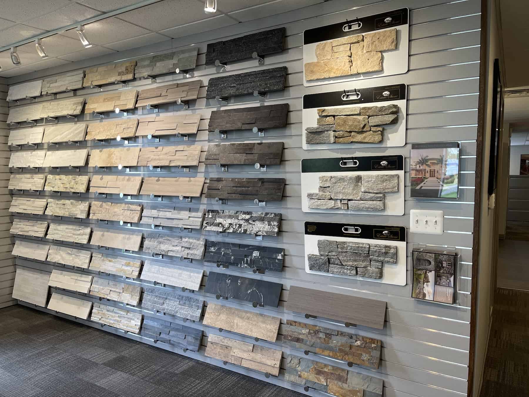 Troy Michigan stone and tile showroom stone display