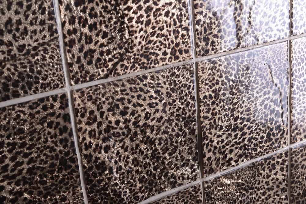 chetah print metallic stone tile
