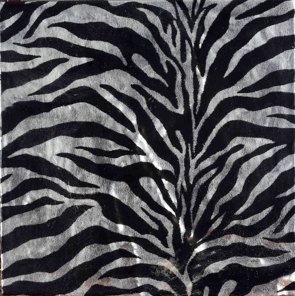 silver and black metallic zebra print natural stone tile