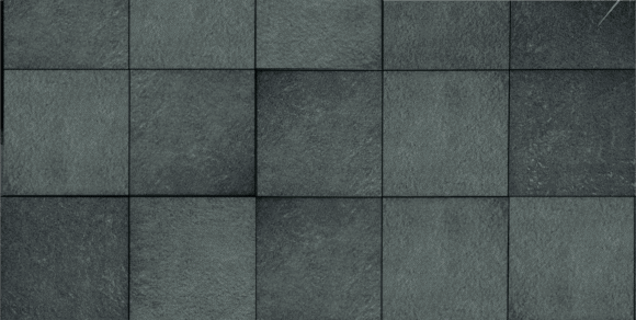 Dark, black outdoor porcelain pavers with some flare added to its surface